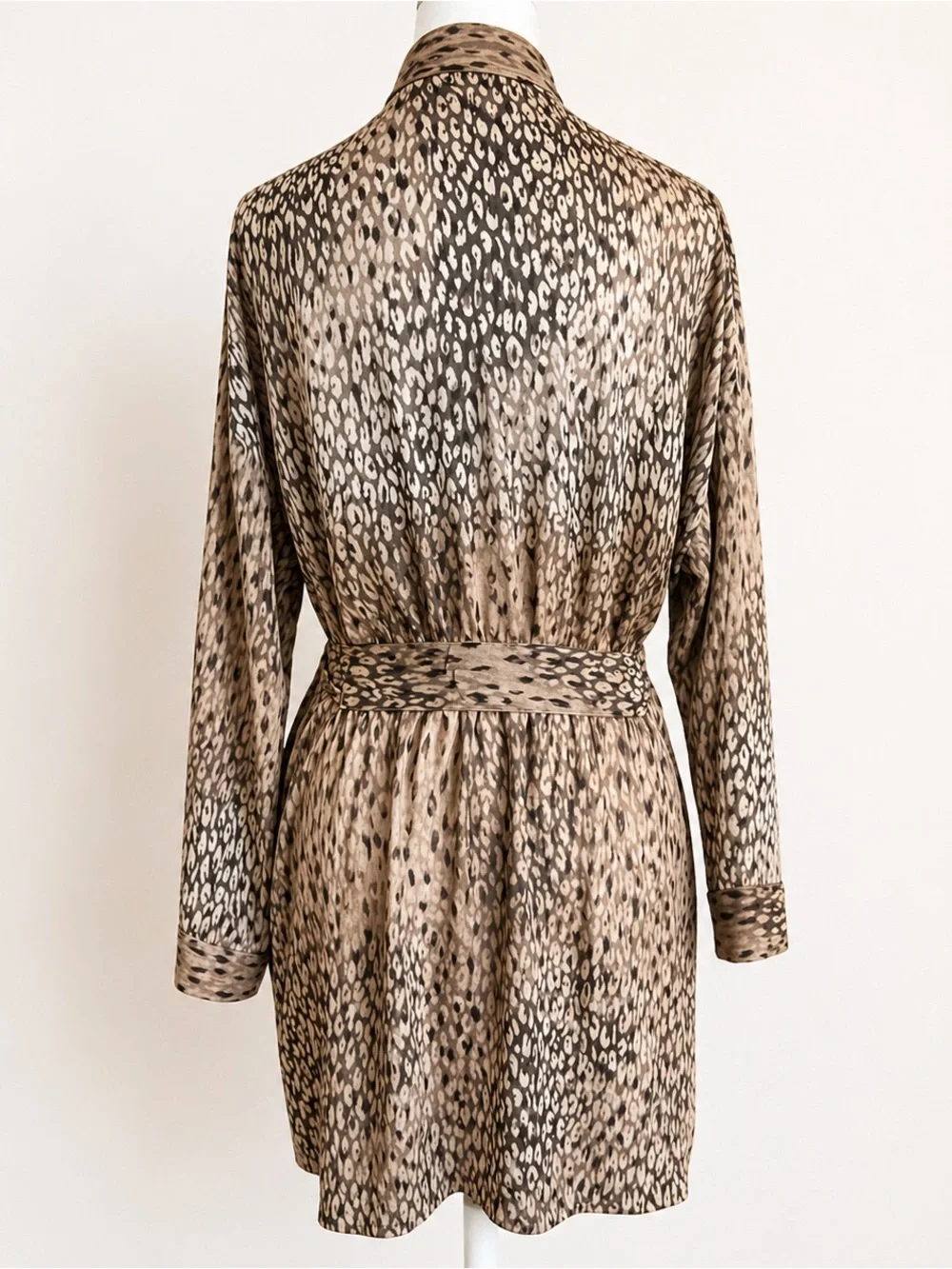 Victoria’s Secret Leopard Satin Robe Y2K One Size Kimono Pockets